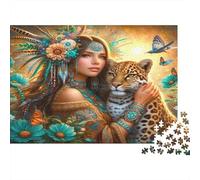 1000 pieces Native Style with Jaguar jigsaw puzzle for adults paper material butterfly art puzzle ideal for home decor and relaxation 52x38cm/1000pcs