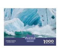 1000 Pieces Natural Scenery Jigsaw Puzzle Lemaire Channel Glacier Bay National Park Ice Avalanche Challenge High Difficulty for Adults Home Decorations Educational Game Age 12+ for Adults 70x50cm/1000
