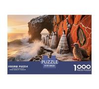 1000 Pieces Natural Scenery Jigsaw Puzzle Volcanic Coast Deception Island Basaltic Rock Challenge High Difficulty for Adults Home Decoration Educational Game Age 12+ for Adults 38x26cm/1000pcs