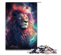 1000 Pieces Nebula Lion's Colorful Psychedelic Puzzles for Adults Wooden Jigsaw Family Games 1000PCS(75x50cm)