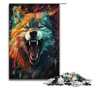 1000 Pieces Nebula Wolf's Colorful Psychedelic Puzzles for Adults Impossible Puzzle Stress Reliever for And Teenager Age 14 And Up 1000PCS(38x26cm)