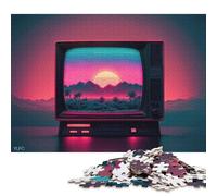 1000 Pieces 'Neon RetroVision Jigsaw Puzzles Wooden Puzzles for Adults & Teenager Brain Teaser Puzzles For Adults 1000pcs (75x50cm)