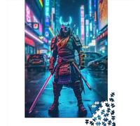 1000 Pieces Neon Samurai In Tokyo Paper Puzzles Paper Puzzles for Adults& Teenagers Age 12 Years Up 1000pcs (38x26cm)