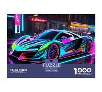 1000 Pieces Neon Supercar Square Jigsaw Puzzles for Adults And Wooden Puzzles Children Puzzles 1000pcs (75x50cm)