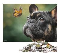 1000 Pieces of Jigsaw Puzzle Nature's Harmony Butterfly And Dog Jigsaw Puzzles Game Birthday Gifts Puzzles Decorative Jigsaw Puzzle for Adults And Teenagers 1000pcs (75x50cm)