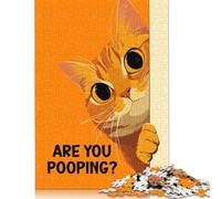 1000 Pieces Orange Cat Are You Pooping Jigsaw Puzzles Paper Puzzle for Adults And Teenager Educational Game for Adult Teenagers 38x26cm/1000pcs