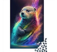 1000 Pieces Otter Neon6 Puzzle for Adults Wooden Puzzles Jigsaw Puzzles for Adults Educational Game Challenge Toy 1000pcs (75x50cm)