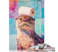 1000 Pieces Otter with Toilet Paper Puzzle for Adults Puzzles for Adults & Teenager Relax Puzzles Games 1000pcs (75x50cm)