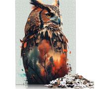 1000 Pieces Owl Double Exposure Square Jigsaw Puzzles for Adults And Wooden Puzzles Children Puzzles 1000pcs (75x50cm)