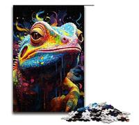 1000 Pieces Painting Color Chameleon Puzzles for Adults Impossible Puzzle Stress Reliever for And Teenager Age 14 And Up 1000PCS(75x50cm)
