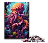 1000 Pieces Painting of Colorful Skull Octopus Puzzles for Adults Wooden Jigsaw Family Games 1000 PCS(75x50cm)