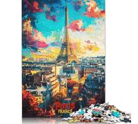 1000 Pieces Paris Overview Art Poster Jigsaw Puzzles for Adults Jigsaw Puzzle for Family Time Brain Challenge (75x50cm)