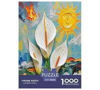 1000 Pieces Peace Lily Jigsaw Puzzles for Adults Family Challenge Toys Jigsaw Puzzle Home Decoration for Family Decorations 38x26cm/1000pcs