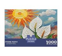 1000 Pieces Peace Lily Jigsaw Puzzles for Adults Family Challenge Toys Jigsaw Puzzle Home Decors for Family Decorations 38x26cm/1000pcs