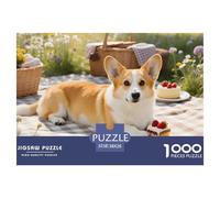 1000 Pieces Pembroke Welsh Corgi Jigsaw Puzzle Adults Teens Fun Relaxation Activity Pet Dog Precision Fit Gift Box 38x26cm/1000pcs