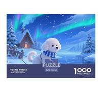 1000 Pieces Pet For Adults Bichon Frise Jigsaw Puzzle Educational Games Impossible Hard Challenge With Letters On Back Challenging Game 70x50cm/1000pcs