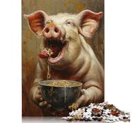 1000 Pieces Pig Spaghetti Ramen Noodle Puzzle for Adults Puzzles for Adults & Teenager Secret Santa Gifts 1000pcs (75x50cm)