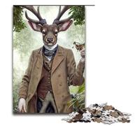 1000 Pieces Professor Stag Puzzles for Adults Impossible Puzzle Stress Reliever for And Teenager Age 14 And Up 75x50cm