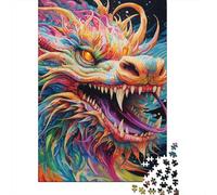 1000 Pieces Psychedelic Art Dragon Wood Puzzles Wooden Puzzles for Adults& Teenagers Age 12 Years Up 1000pcs (75x50cm)