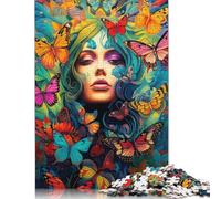 1000 Pieces Psychedelic Butterflies 4 Puzzles Jigsaw Adults Difficulty Puzzles Jigsaw Educational Games Toy Family Decoration 1000pcs (75x50cm)