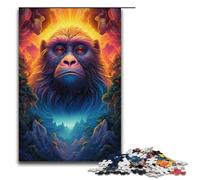 1000 Pieces Psychedelic Color Golden Monkey Adult Jigsaw Puzzles Family Fun Jigsaws Family Game Stress Reliever Difficult Challenge Puzzle 1000 PCS(38x26cm)