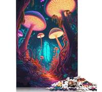 1000 Pieces Psychedelic Mushroom Art Puzzles Jigsaw Difficulty Puzzle Jigsaw Educational Games Toy (75x50cm)
