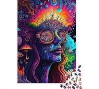 1000 Pieces Psychedelic Nature0 Jigsaw Puzzle, Creative Rectangular Paper Jigsaw Puzzles for Adults, Large Puzzles for Family Educational Game 1000pcs (38x26cm)