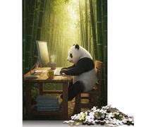1000 Pieces Puzzle Adults Panda Working in Bamboo Forest Puzzle Decompression Toys Home Puzzles Game Puzzle Interesting Gifts 38x26cm/1000pcs