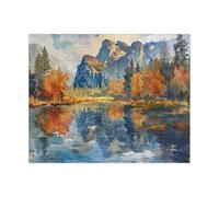 1000 Pieces Puzzle - Autumn Mountain Lake Puzzle. Fall Nature Art Jigsaw. Gift For Holidays, Birthdays, Get Well, And Nursing Homes. Fun Tech-Free Adult Activity