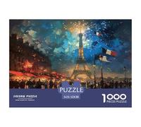 1000 Pieces Puzzle - Der Eiffelturm Paris Landmarks, Fun And Challenging Family Game Gift Idea, for Home Decor, for Adults And Kids Age 12 Years Up 52x38cm/1000pcs