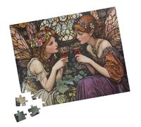 1000 Pieces Puzzle - Fairy Friends Enjoying Wine - Jigsaw Puzzle. Gift For Holidays, Birthdays, Get Well, And Nursing Homes. Fun Tech-Free Adult Activity