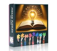1000 Pieces Puzzle for Adults- A Brightly Light Bulb Emerging From Pages Painting Jigsaw Puzzles Difficulty Puzzle Rompecabezas Para 50x70 cm