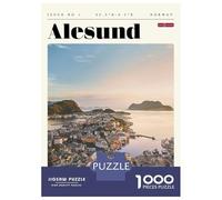 1000 Pieces Puzzle for Adults, Alesund Norway Travel Art Artwork, Creative Leisure Activity, Idea, Pieces, 38x26cm/1000pcs