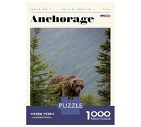 1000 Pieces Puzzle for Adults, Anchorage Alaska Travel Art Artwork, Relaxing Puzzle Experience, Christmas Puzzle Collection, Pieces, 70x50cm/1000pcs