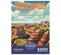 1000 Pieces Puzzle for Adults, Badlands National Park Artwork, Mindfulness Activity, Winter Indoor Entertainment, Premium Thick Cardboard, 70x50cm/1000pcs