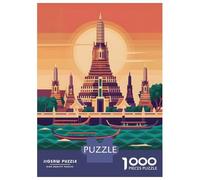 1000 Pieces Puzzle for Adults, Bangkok Travel Artwork, Challenging Brain Teaser, Perfect, Premium Thick Cardboard, 38x26cm/1000pcs