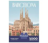 1000 Pieces Puzzle for Adults, Barcelona Sagrada Familia Artwork, Mindfulness Activity, Winter Indoor Entertainment, Premium Thick Cardboard, 38x26cm/1000pcs