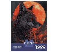 1000 Pieces Puzzle for Adults, Black Wolf Artwork, Stress Relief Activity, Christmas Puzzle Collection, Premium Puzzle Pieces, 38x26cm/1000pcs