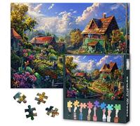 1000 Pieces Puzzle for Adults Blooming Flowers, Peaceful Rural Scene Jigsaw Puzzles, Elderly Couple Adult Puzzles, Birthday Party for Family Kids and Adults Funny Puzzle 20X27 INCH