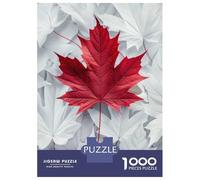 1000 Pieces Puzzle for Adults, Canadian Leaves Artwork, Relaxing Puzzle Experience, for Puzzle Lovers, Pieces, 52x38cm/1000pcs