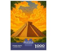 1000 Pieces Puzzle for Adults, Chichen Itza at Sunset Artwork, Premium Puzzle Challenge, Winter Indoor Entertainment, Pieces, 38x26cm/1000pcs