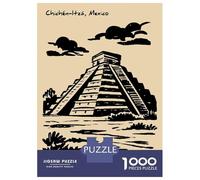 1000 Pieces Puzzle for Adults, Chichen Itza Pyramid in Mexico Artwork, Challenging Brain Teaser, Christmas Family Activity, Premium Thick Cardboard, 52x38cm/1000pcs