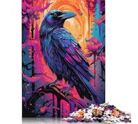 1000 Pieces Puzzle for Adults Crow Ravens Ink Jigsaw Puzzles for Adults Puzzle Paperboard Puzzles Educational Game Challenge Toy 38x26cm/1000pcs