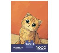 1000 Pieces Puzzle for Adults, Cute Kitten with Big Eyes Artwork, Challenging Brain Teaser, Perfect, Premium Thick Cardboard, 38x26cm/1000pcs