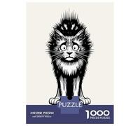 1000 Pieces Puzzle for Adults, Do I Look OK Cat Artwork, Relaxing Puzzle Experience, Idea, Precision Cut Pieces, 70x50cm/1000pcs