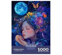 1000 Pieces Puzzle for Adults, Dreamy Flower Girl Artwork, Creative Leisure Activity, Gift for Adults, Premium Puzzle Pieces, 52x38cm/1000pcs