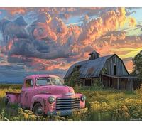 1000 Pieces Puzzle for Adults Farm Barn Pink Truck Casual Large Size Puzzle Toy Intellectual Decompression and Home Decoration