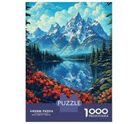 1000 Pieces Puzzle for Adults, Grand Teton National Park Vintage Artwork, Challenging Brain Teaser, Perfect, Precision Cut Pieces, 70x50cm/1000pcs
