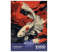 1000 Pieces Puzzle for Adults, Japan Betta Fish Poster Artwork, Challenging Brain Teaser, for Puzzle Lovers, Durable Puzzle Pieces, 38x26cm/1000pcs