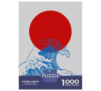 1000 Pieces Puzzle for Adults, Japanese Waves Artwork, Challenging Brain Teaser, for Puzzle Lovers, Durable Puzzle Pieces, 52x38cm/1000pcs